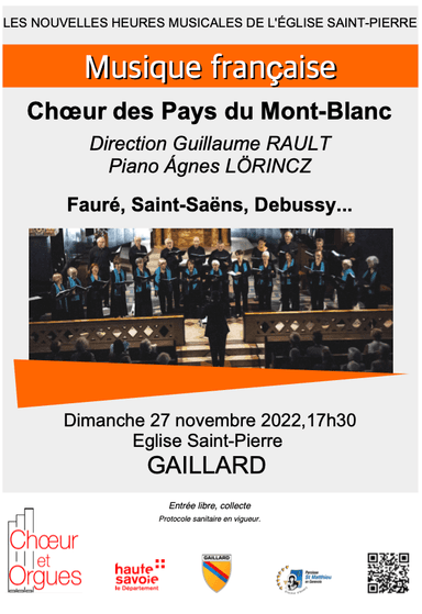 Affiche: Musique Française, 27 novembre 2022, Eglise de Gaillard