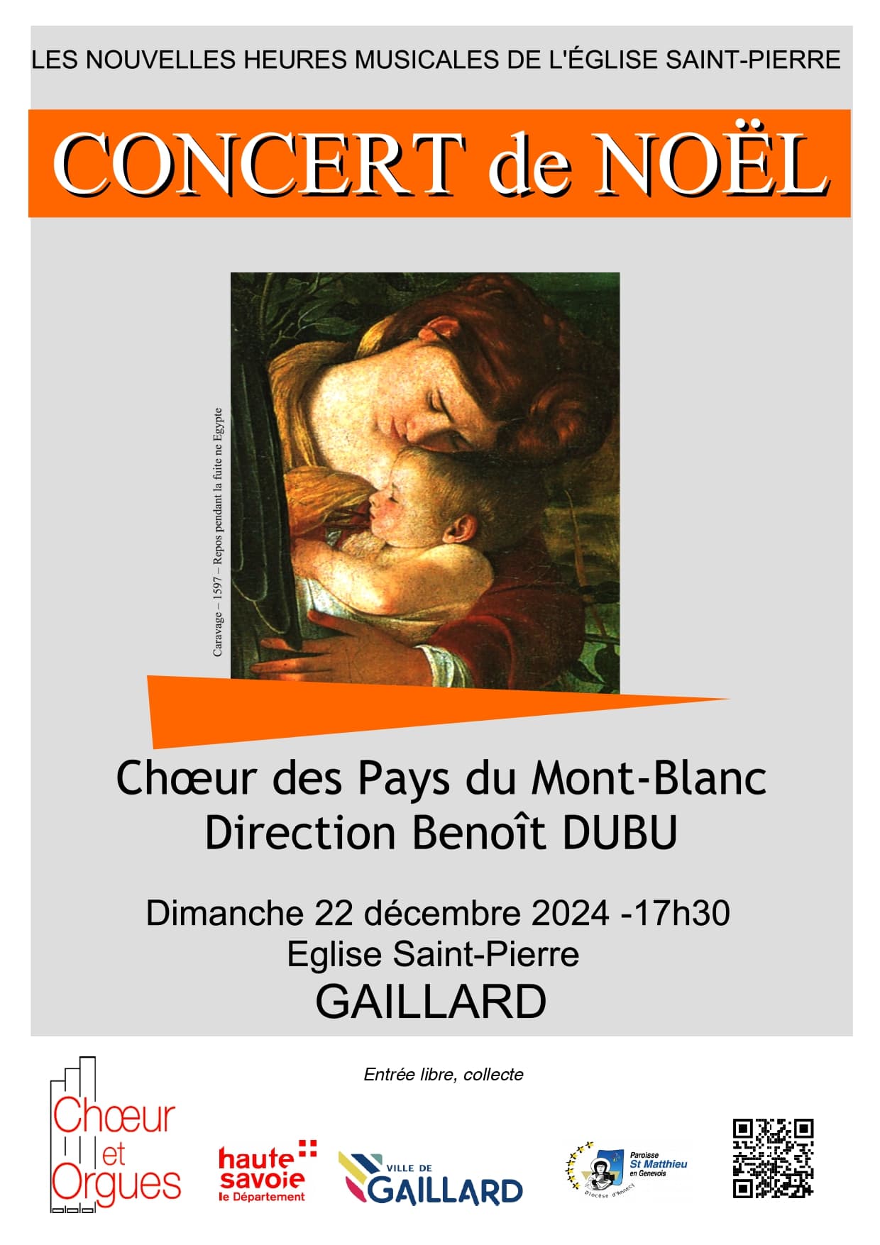 Affiche du concert : Concert de Noël, 22 décembre 2024, Gaillard