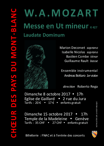 Affiche du concert : Messe en Ut de Mozart
